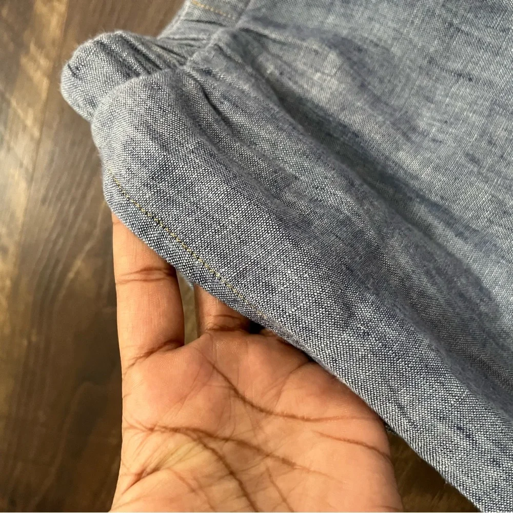 Flax by Jeanne englelhart 100% premium linen blue tapered pull on pants large - Picture 4 of 11